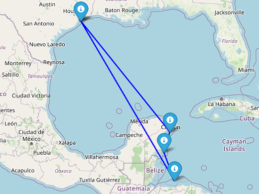 Harmony of the Seas Western Caribbean Itinerary Map